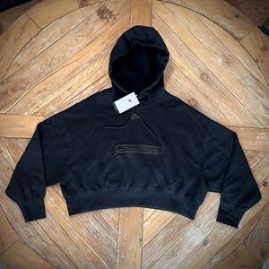 Brand New Nike Women's Tech Fleece Oversized Crop Black Hoodie
